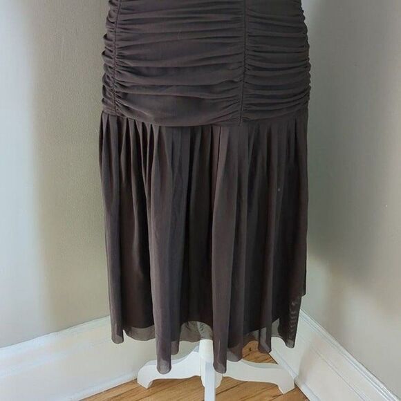 Vintage Sue Wong Mesh Dress Y2K Fairycore Drop Waist Brown Whimsygoth Size 6 - Picture 4 of 11